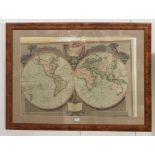 Two colour prints to inc 'A New Map of the World with Captain Cook's Tracks';