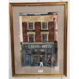 Gale Pitt (20th century): A shop front, Whitechapel Road, London, watercolour, signed,