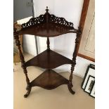 A 19th century mahogany three-tier wot not