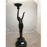 Bronzed Art Deco style lady lamp.