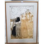 Alison Neville (20th century): Luxor Temple, etching and aquatint,