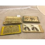 20 stereoscopic slides of various views to inc Beefeaters, interior scenes, churches, American,