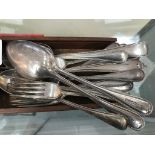 15 peices of Victorian and modern silver bead pattern spoons and forks,