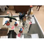 Seven Karl Ens bird figurines