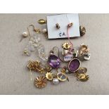 12 pairs of earrings to inc gold and silver examples