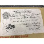A 1935 Peppiat white £5 note