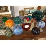 A quantity of paperweights;