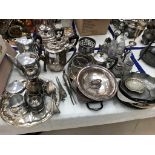 A quantity of silver plate to inc teasets etc