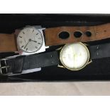 A 9ct gold gentleman's wristwatch by Apex and a square-cased Caswatch