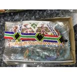 A box of tribal bead jewellery to inc South African and Native American styles;