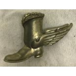 Of RAF interest: a winged boot "Late Arrivals" club badge for those who walked home