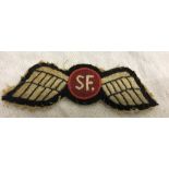 Of SAS interest: a pair of 'SF' wings (Special Forces - Operation Jedburgh)