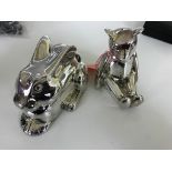 A HM silver filled rabbit and teddy bear