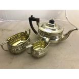 A HM Silver matching three-piece tea service,