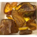 A box of amber pieces