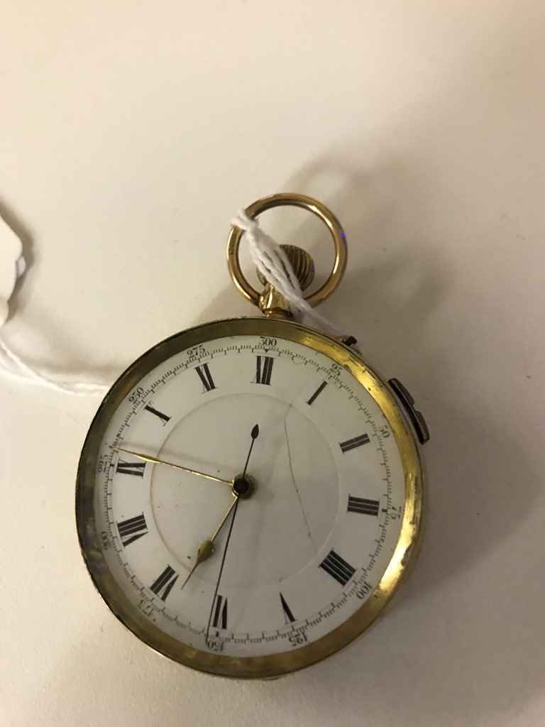 A 9ct pocket watch with central second hand