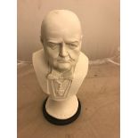 A resin bust of Sir Winston Churchill