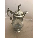 An EPNS and cut crystal claret jug