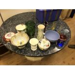 A quantity of ceramics and glasses to include Wedgewood, Spode,