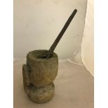 An 18th century tribal pestle and spear thrower