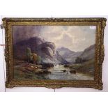 Alfred Fontville de Breanski, Junior (British 1877-1945): A highland river landscape, watercolour,