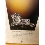 A boxed Swarovski lion