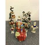 A quantity of 19th century ceramics to inc Sitzendorf, Royal Doulton, Staffordshire,