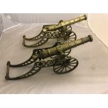 A pair of brass cannons