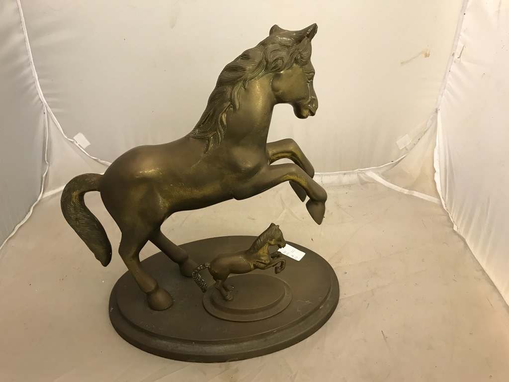 A large brass figure of horse;