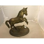 A large brass figure of horse;