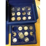 A Royal Mint boxed silver proof crown set