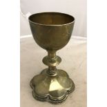A late Victorian silver chalice, London 1891, by Lambert & Co,