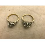 Two Whitechapel mount diamond solitaire rings