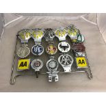 A collection of AA and RAC badges