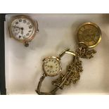 A 14ct gold ladies pocket watch;