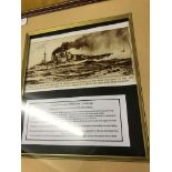 A framed autograph of Ted Brigg, one of only three survivors out of the 1,