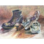 Mary Howard (Contemporary): 'Barefooting 2', acryclic and oil on canvas, signed lower right,