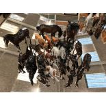 20 Beswick and Doulton horses to inc Shetlands and Drays