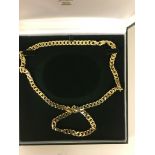 A 9ct gold link necklace and bracelet
