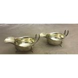 Two hallmarked silver sauce bowls
