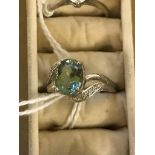 A Paraiba tourmaline and diamond dress ring