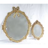 Two brass framed mirrors