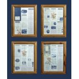 Four framed whisky information posters