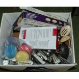 A box containing kitchenware