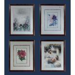 Four framed prints