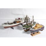 Three model boats