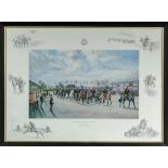 A framed limited edition print #72/150 Royal Military Police signed in pencil