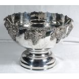 A large silver plated punch bowl