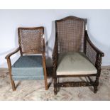 Two bergere armchairs