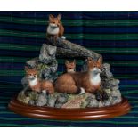 A Border Fine Arts figure group of foxes 'Secret Places'